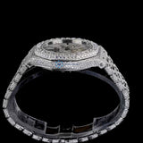 Chrono Back Stick Dial Fully Iced Out Wrist Watch