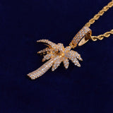 Palm Tree 925 Sterling Silver Moissanite Diamond Pendant