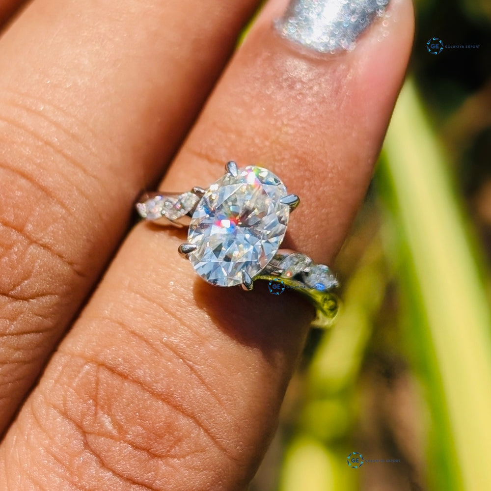 Oval Cut Lab Grown Diamond Wedding Ring