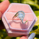 3CT Pear Cut Lab Grown Diamond Solitaire Unique Wedding Ring