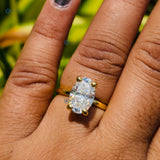 Oval Cut Lab Grown Diamond Hidden Halo Wedding Ring