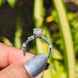 10K White Gold Radiant Cut Engagement Ring For Women