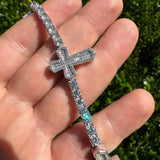 Moissanite Cross Iced Out Tennis Bracelet