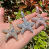 VVS1 Mossanite Center Stone Superstar Starfish Flooded Ice Streetwear Pendant