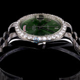Day Date Moissanite Green Dial Wrist Watch For Men's