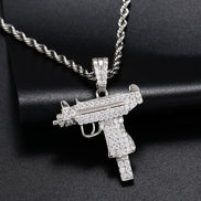 VVS1 Clarity Moissanite Diamond Gun Pendant For Men's