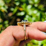 Heat Cut Vintage Halo Engagement Ring