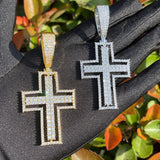 Moissanite Pendant Iced Out Hollow Cross Pendant For Men's