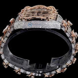Leafe Style Roman Dial Dual Tone Moissanite Wrist Watch