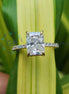 Yellow Gold Radiant Cut Pave Set Ring For Women