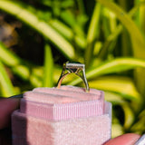 Green Princess Cut Solitaire Engagement Ring