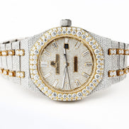 Baguette Stick Moissanite Diamond Dual Tone Watch