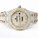 Baguette Stick Moissanite Diamond Dual Tone Watch