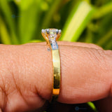 Lab Grown Round Cut Yellow Gold Wedding Ring