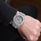Full Iced Out Moissanite Diamond Date Just Watch