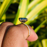 Lab Grown Diamond Blue Princess Cut Wedding Ring For Women