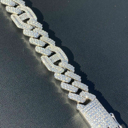 Iced Out Cuban Link Moissanite Bracelet Gift For Men's