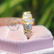 Bezel Set Yellow Gold Multi Stone Wedding Band