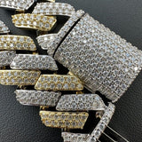 Dual Tone Cuban Link Moissanite Diamond Bracelet