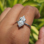 3 Carat Lab Grown Hexagon Cut Solitaire Ring
