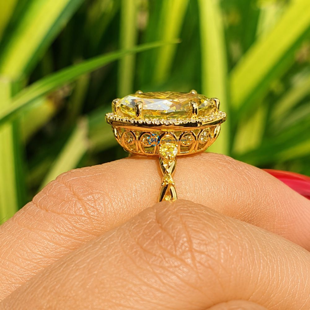 3 Carat Fancy Color Marquise Lab Grown Diamond Ring