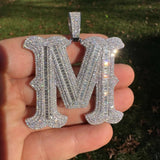 Excellent Cut Moissanite 925 Silver Name Latter Pendant
