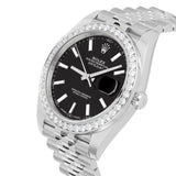 Black Color Dial Stainless Steel Moissanite Watch Gift For men's