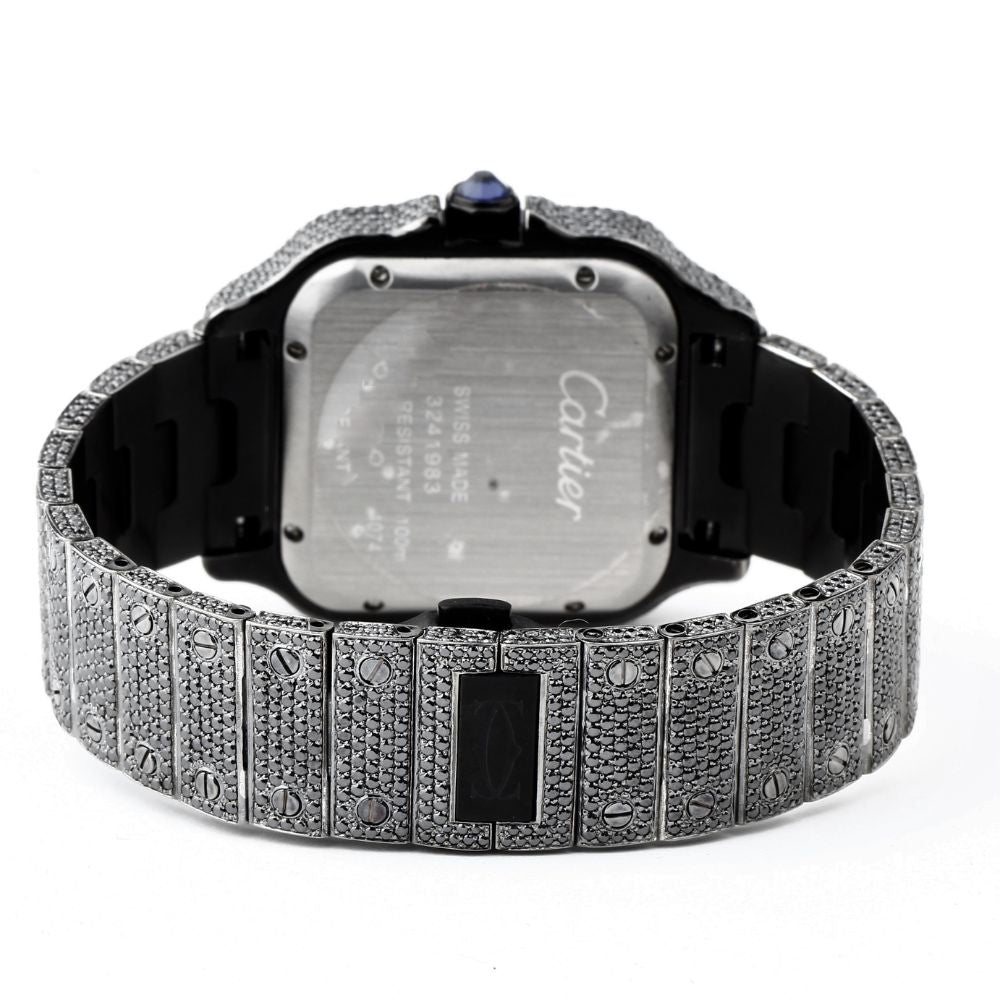 Stylish Black Moissanite Diamond Luxury Hip Hop Watch
