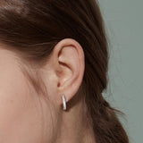 Pav Set Round Cut Moissanite Diamond Hoop Earring
