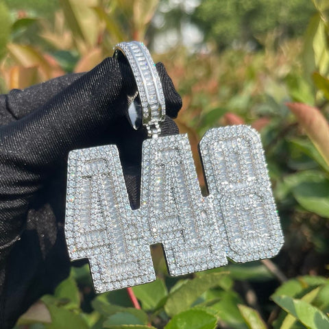 925 Sterling Silver Moissanite Diamond Luxury Iced Out Pendant