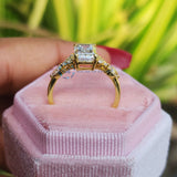 2.5 CT Emerald Cut Lab Grown Diamond Unique Wedding Ring