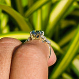 Blue Stone Cushion Cut Unique Lab Diamond Wedding Ring