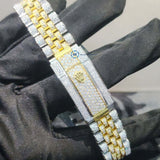 Moissanite Diamond Dual Tone Iced Out Hip Hop Men's Watch