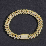 Lab Created Moissanite Diamond Silver Cuban Bracelet
