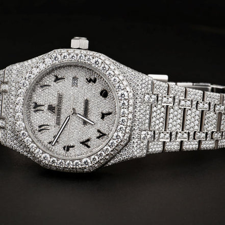 Arabic Numeric Moissanite Diamond Watch