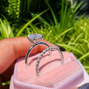 2 Carat Pear Cut Lab Grown Diamond Solitaire Wedding Ring Set