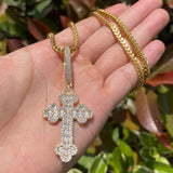 Iced Out Moissanite Diamond Criss Cross Pendant