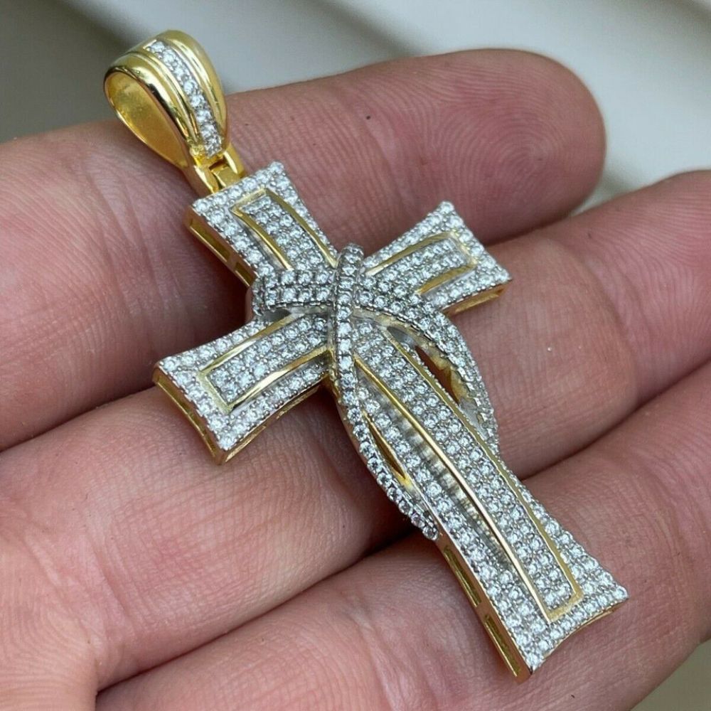 Classic But Down Cross Moissanite Pendant