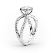 Split Shank Moissanite Diamond Round Cut Unique Ring
