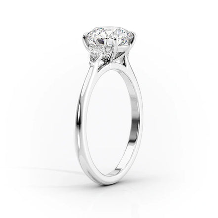 Moissnaite Oval Cut Three Stone Engagement Ring