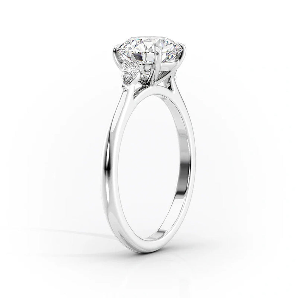 Pear Cut Moissanite Engagement Ring