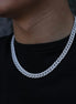 Sterling Silver Moissanite Diamond 18mm Cuban Link Chain