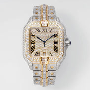 Luxury Arabic Dial VVS1 Moissanite Dual Tone Hip Hop Watch