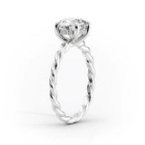 Twisted Shank Hidden Halo Moissanite Pear Cut Engagement Ring