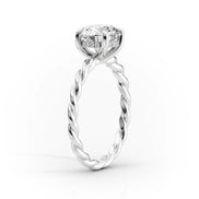 Moissanite Round Cut Twisted Shank Wedding Ring
