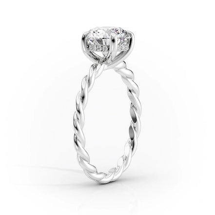 Moissanite Round Cut Twisted Shank Wedding Ring
