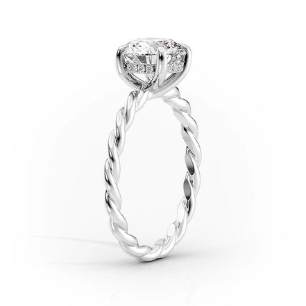 Cushion Cut Moissanite Twisted Band Engagement Ring