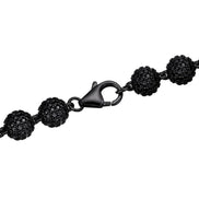 Black Moissanite Diamond Ball Link Bracelet