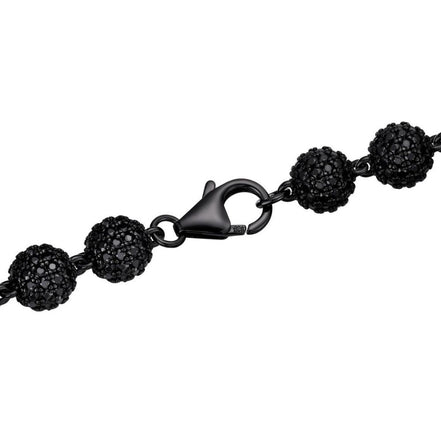 Black Moissanite Diamond Ball Link Bracelet