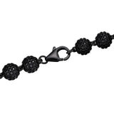 Black Moissanite Diamond Ball Link Bracelet